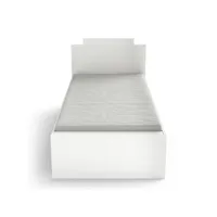 cadre de lit enfant 90x190-200 blanc - zily - l 94.5 x l 204 x h 87.5 cm