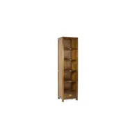bibliothèque 1 tiroir bois bronze marron 50x40x190cm - bois-bronze - décoration d'autrefois