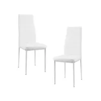 lot de 2 chaises de salle à manger sièges empilables synthétique 96 cm blanc helloshop26 03_0005742