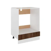 armoire à four, meuble bas cuisine, armoire rangement de cuisine chêne marron 60x46x81,5 cm bois d'ingénierie pewv84158 meuble pro
