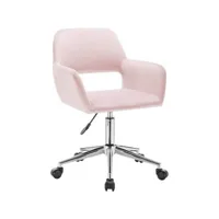 fauteuil de bureau tabouret de travail en velours rose helloshop26 19_0000146