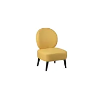 fauteuil crapaud tissu jaune moutarde - bangkok - l 59 x l 66 x h 86 cm - neuf