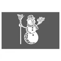 epikasa décoration en métal bonhomme de neige 1 - art mural, décoration murale noël - entrée, salon, salle à manger, chambre, bureau - blanc en métal, 55x1,5x60 cm am8681847259213