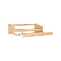 structure de lit adulte-enfant,90x200 cm cadre de lit extensible bois de pin