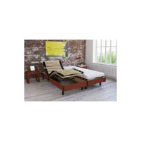 ensemble relaxation matelas + sommiers electriques decor cerisier 2x70x190 - mousse - 14 cm - ferme - talca talca140190ce