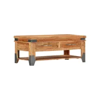 table basse table de salon  bout de canapé 110x52x45 cm bois d'acacia solide meuble pro frco94685