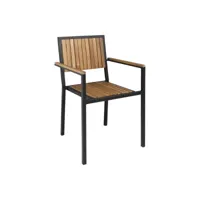 fauteuil en acier & bois d'acacia - lot de 4 - bolero -  - acier et bois