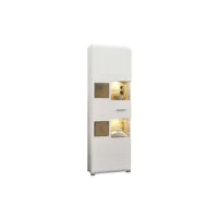 armoire vitrine felice 1 porte avec éclairage led - blanc