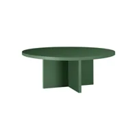 table basse ronde pausa, plateau résistant mdf 3cm cèdre vert 100cm 108263