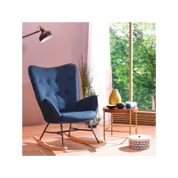 fauteuil à bascule style scandinave pieds en véritable bois de hêtre