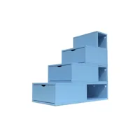 escalier cube de rangement hauteur 100 cm  bleu pastel esc100-bp