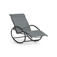 blumfeldt santorini fauteuil à bascule chaise longue aluminium polyester -gris hmd1-santorini-gy