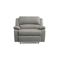 relaxxo - fauteuil de relaxation manuel leo avec assise xxl en microfibre - gris