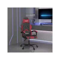 fauteuil gamer pivotante chaise de bureau - fauteuil de jeu noir et rouge bordeaux similicuir meuble pro frco85010