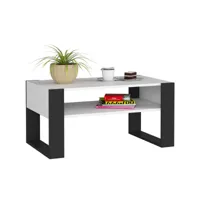 table à café table basse domi blanche 92 cm couleur noir 92x53x45 cm