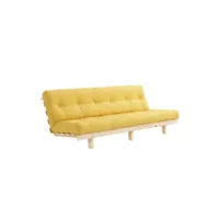 banquette convertible futon lean pin coloris jaune couchage 130*190 cm. 20100996144