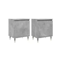 vidaxl tables de chevet 2 pcs gris béton 40x30x50 cm bois d'ingénierie
