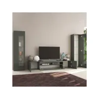 meuble tv anthracite brillant salon avec  2 composants latéraux daiquiri ahd amazing home design