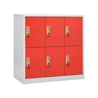 armoire de rangement, armoires à casiers 2 pcs gris clair et rouge 90x45x92,5cm acier pks78010 meuble pro