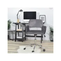 chaise de bureau scandinave ergonomique moderne en velours gris