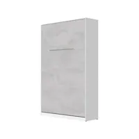 armoire lit escamotable 120x200cm vertical lit rabattable lit mural supérieur blanc/béton