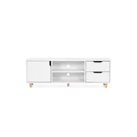 meuble tv en bois - design scandinave - waan blanc