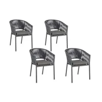 fauteuil de jardin en métal et polypropylène (lot de 4) - cannes