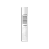 marello - colonne de salle de bain style moderne - 183x32x30 - 2 portes+étagères - blanc