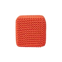 homescapes pouf repose-pieds en tricot - cube orange sf1232f