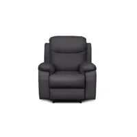 fauteuil de relaxation manuel bona en tissu imitation cuir - gris foncé