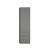 armoire de rangement 1 porte, 3 tiroirs coloris gris graphite mat largeur 50 cm 20100889170