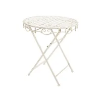 table haute en fer blanc ivoire emilio d 70 cm