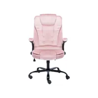 chaise de bureau rose velours