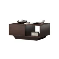 nimri - table à café/table basse moderne salon - dimensions plateau : 90x60x42 - rangement spacieux et fonctionnel - wenge