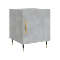 table de chevet,armoire latérale chambre gris béton 40x40x50 cm bois d’ingénierie