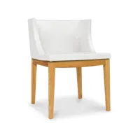 chaise de salle à manger design - pieds transparent - mila bois naturel