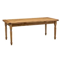 table à rallonge  en bois massif de tilleul, finition noyer l200xpr90xh80 cm