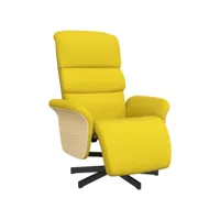 fauteuil inclinable avec repose-pied, fauteuil de relaxation, chaise de salons jaune clair tissu fvbb44706 meuble pro