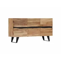 buffet bahut armoire console meuble de rangement 150 cm bois d'acacia massif helloshop26 4402090