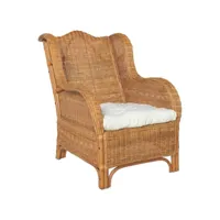 canapé avec coussin canapé fixe  canapé scandinave sofa marron clair rotin naturel et lin meuble pro frco68447