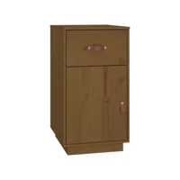 armoire de bureau marron miel 40x50x75 cm bois massif de pin