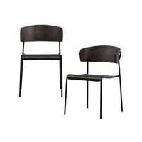 chaise de salle à manger  - bois - marron chaud - 76x50x56 - woood exclusive - ciro