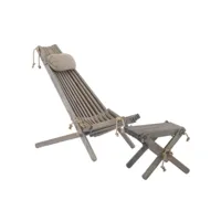 chilienne scandinave avec repose-pieds pin gris