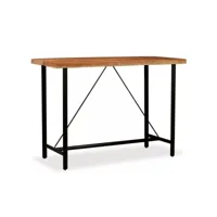 table de bar acacia massif foncé et pieds métal noir areen 150 cm