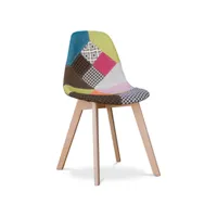 chaise de salle à manger - revêtement patchwork - simona multicolore
