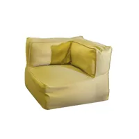fauteuil d'angle extérieur tissu moutarde - ricchi - l 80 x l 80 x h 64 - neuf