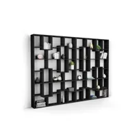 mobili fiver, bibliothèque xl iacopo (236,4 x 321,6 cm), frêne noir, made in italy