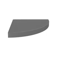 étagère d'angle flottante gris brillant 35x35x3,8 cm mdf
