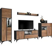 extreme furniture venice ensemble télé 3 meubles de salon avec 1 étagère murale  led  design moderne  rangement pratique venice