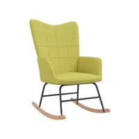 chaise à bascule fauteuil à bascule  fauteuil de relaxation vert tissu meuble pro frco51722